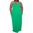 thumbnail image 1 of Fashnice Robe d'Été Sans Manches pour Femmes Robe Longue Ample de Plage Verte 4TG, 1 of 2