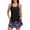 Black Print, variant on Blouson Tankini Swimsuits for Women Tummy Control Two Piece Bathing Suits with Sporty Pockets Swim Shorts