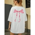 thumbnail image 4 of Back Bow Detail White Casual T Shirt, 4 of 4