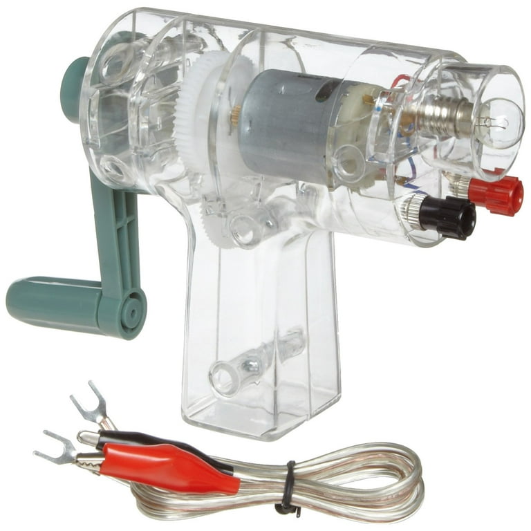 Hand Crank Generator, 12V DC - With Light Bulb & Lead Binding