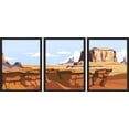 thumbnail image 2 of PixonSign Framed Canvas Print Wall Art Set - National Park Mountain Desert Canyon Art - Set of 3 Nature Wilderness Landscape Wall Décor for Living Room, Bedroom - 8"x10" Panels Black, 2 of 5