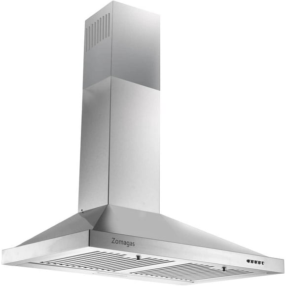24" Wall Mount Range Hood 450CFM - Stainless Steel, Dishwasher-Safe Filters, Ultra Quiet (<55dB), 3-Speed, Ducted/Ductless Options