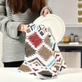 thumbnail image 3 of Bright Tribal Geometric Tea Towels Set of 6 Colorful Ethnic Kitchen Dish Cloth with Hanging Loop, 18"x28"Lint-Free Absorbent Towel for Kitchen Drying Wiping and Cleaning, 3 of 7