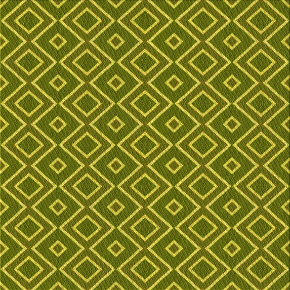Ahgly Company Machine Washable Indoor Square Transitional Green Area Rugs, 7' Square