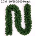 thumbnail image 2 of 8.8Ft 280Heads Artificial Green Christmas Garland Wreath Christmas Pine Tree Rattan Decor, 2 of 4