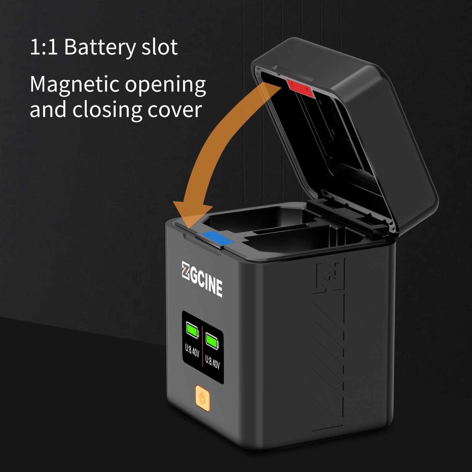 ZGCINE PS-LPE6 Dual USB-C Charger Case Box with PD Fast Charging for Canon LPE6/E6N/E6NH/E6P