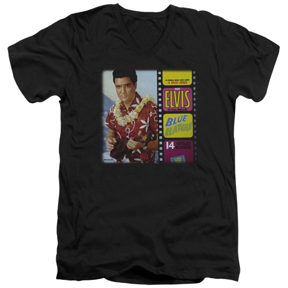 Elvis Presley - Blue Hawaii Album - Slim Fit V Neck Shirt - Small