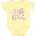 thumbnail image 3 of Inktastic 1st Birthday Pink Butterfly Boys Baby Bodysuit, 3 of 5