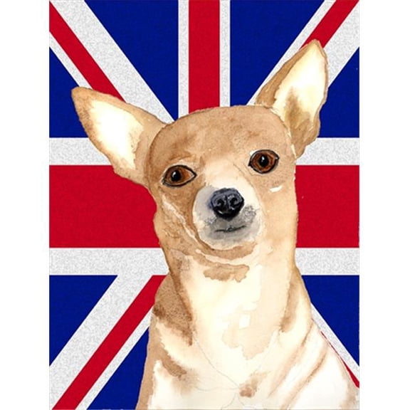 Carolines Treasures rdr3031GF Chihuahua Cooper With English Union Jack British Flag Flag Garden Size