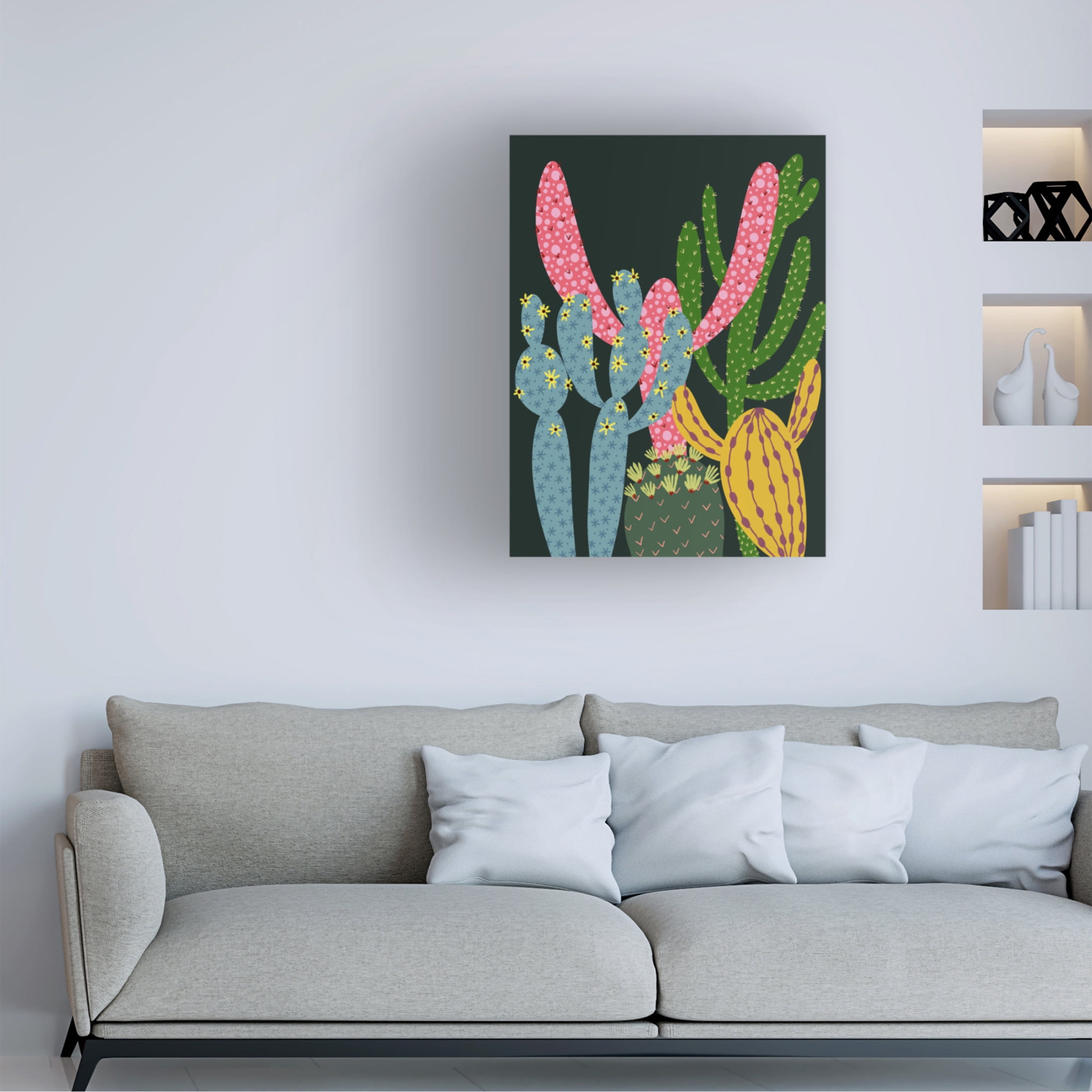 Trademark Fine Art Regina Moore  Colorful Cactus II Canvas Wall Art