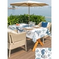 thumbnail image 5 of Outdoor Tablecloth with Umbrella Hole for Patio/Picnic/Party/Camping, Coastal Blue Seahorse Waterproof Table Cloth Rectangle Table Cover Washable, Summer Ocean Coral Beach Starfish (60"x 84"), 5 of 9