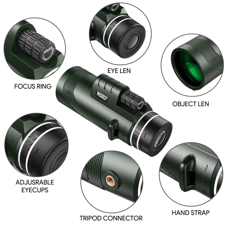 Pankoo Monocular Telescopes 40x60 High Power Prism Monocular 