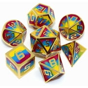 G4Free 7 Pieces Metal Dices Set DND Game Polyhedral Solid Metal D&D Dice Set for Role Playing Game Dungeons and Dragons