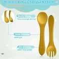 thumbnail image 3 of Hukapapa Tenedores y cucharas para alimentación de bebés Suministros de seguridad Mini utensilios para niños para bebés, niños y niñas, primeros alimentos, 3 of 6
