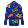 thumbnail image 5 of Men's Corduroy Blazer - Carnival Printed Warm Pocket Casual Suit Jacket, Blue, L, 5 of 6