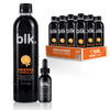 BLK. Orange Vanilla Fulvic Enriched Water 16.9oz / 500mL (12 Pack) + 2oz Fulvic Charged Drops