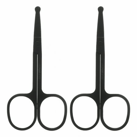 FACEGA 2pcs Nose Hair Trimming Scissors Stainless Steel Rounded Tip Grooming Shears Manual Nose Hair Trimmer Shear for Men Women