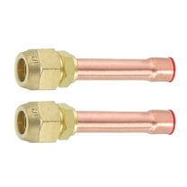 2Pcs Brass Pipe Fittings, 1/2"SAE x 1/2" OD Flare Adapter with Copper Tube