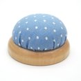 thumbnail image 1 of Nvzi Alfiletero redondo con base de madera y tejido floral estampado para labores diarias (azul), 1 of 3
