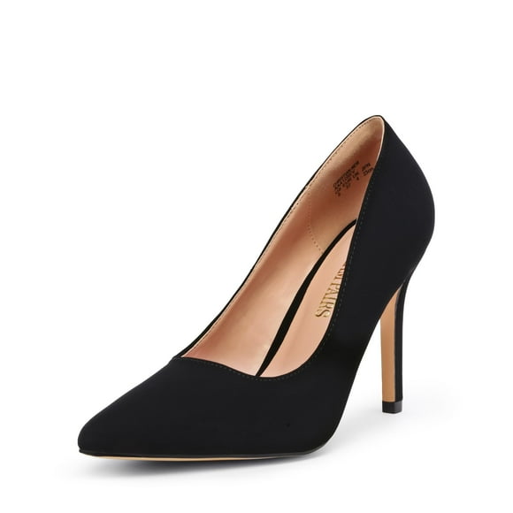 DREAM PAIRS Women's Closed Toe High Heels Dress Pointed Toe Wedding Pump Shoes,Size 7.5,Black/Nubuck,Christian-New