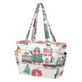 thumbnail image 2 of FORMRS Tote Bag for Women Quilted Large Capacity Travel Work Carry On Shoulder Handbag, Christmas Train, 2 of 7