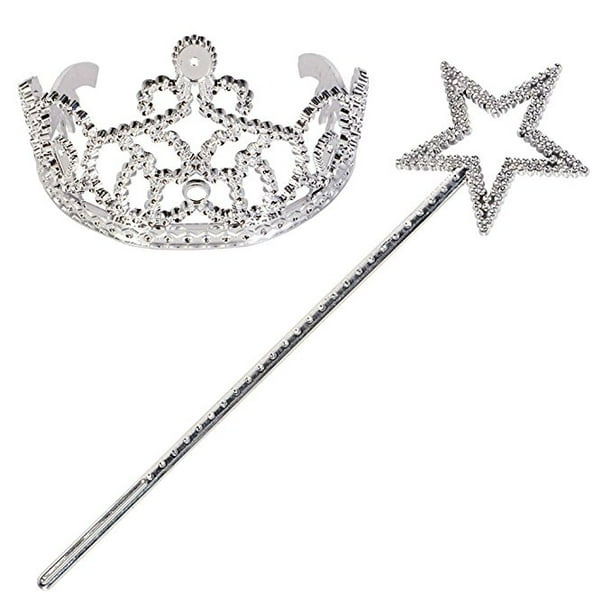 Girl's Party Accessory Princess Tiara Crown Headband Fairy Wand ( 2