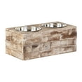 thumbnail image 4 of Huntley Pet Elevated Dog and Cat Double Bowl Feeder Stainless Steel Bowls (Berjen, Large), 4 of 8