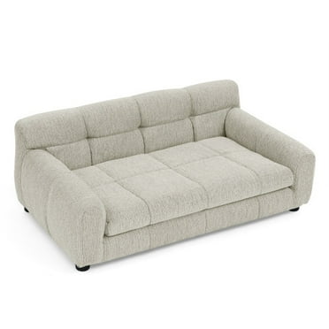 Plush & Cozy Pet Sofa with Backrest & Armrests,Modern Rectangular Design for Small Medium Dogs,Beige Color