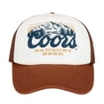thumbnail image 2 of Coors Banquet Beer Men's Trucker Hat 3D Puff Print Logo Snapback Cap (Brown/Off White), 2 of 5