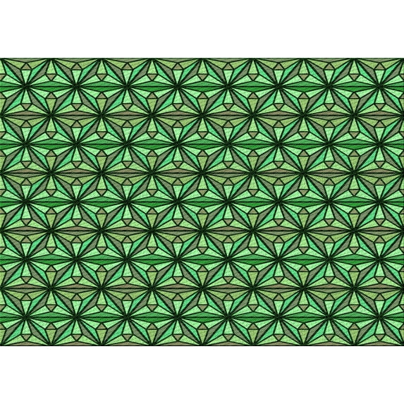 Ahgly Company Indoor Rectangle Patterned Stoplight Go Green Area Rugs, 7' x 9'