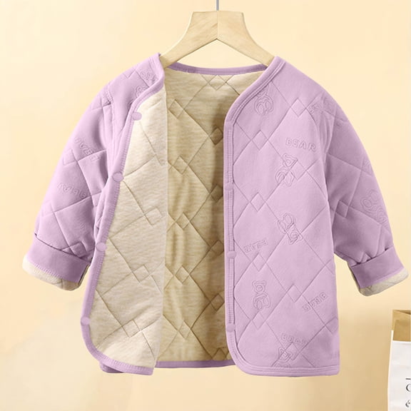 LIaqionyy Toddler Jacket Winter Soft Coat Lightweight Quilted Button down Warm Outerwear for Kids 4-16T