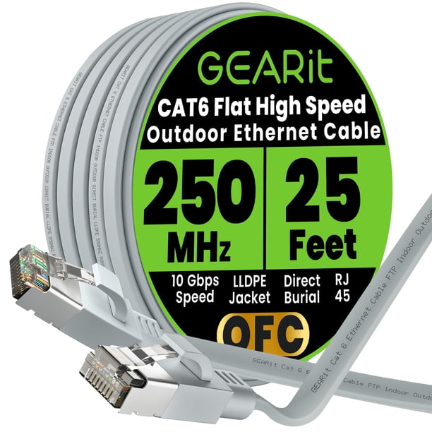 Cable Ethernet GEARit Cat 6 Plano Blindado Exterior 7.5 m