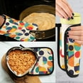 thumbnail image 5 of Yayeee Oven Mitts and Pot Holder Set of 4 Heat Resistant Kitchen Gloves Baking Hot Pad, Green Geometric, 5 of 5