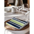 thumbnail image 6 of Navy Blue Green Striped Cloth Napkins Set of 6 Reusable Dinner Napkins, Modern Minimalist Ombre Lines Cocktail Napkin Washable Table Napkins for Wedding/Holiday Party/Baby Shower 20"x20", 6 of 7