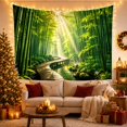 thumbnail image 3 of Bamboo Forest Winding with Wooden Boardwalk Curves Clear, Mystical Fantasy for Space Lovers, Galaxy Room Decor, Mother'S Day Gift, Tapestry Wall Hanging for Bedroom and Dorm, 3 of 7