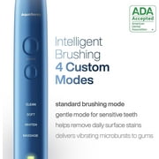 AquaSonic Vibe Electric Toothbrush Set, Rechargeable, 4 Modes, Travel Case, 8 Brush Heads - Sapphire Blue