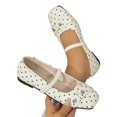 thumbnail image 7 of Women's Mary Jane Flats Casual, Polka Dot Women's Dress Shoes, Ballet Flats for Women: Mary Jane Flats With Dot Slip-On Dressy Comfortable Casual Ballerina Shoes for Wedding Bridal Work, White 7, 7 of 7