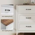 thumbnail image 6 of White Dresser, Lofka 6 Drawer Dresser for Bedroom, Chests of Drawers for Living Room, White+Rustic Brown, 6 of 10