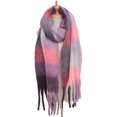 thumbnail image 2 of Large Chunky Plaid Scarf Coloured Checked Oversized Scarf Tassel Soft Fall Winter Thick Warm Shawl Women, 2 of 4