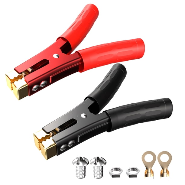 ELECTCHN Heavy Duty Crocodile Clamps Pure Copper 1000A Car Battery Charger Clamps 2PCS Power