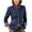 Blue, variant on Women's Vintage Jacket Single-Breasted Tweed Blazer Lapel Elegant Classic Fit Jacket Coat Trendy Dressy Fake Woolen Tops (L, Blue)