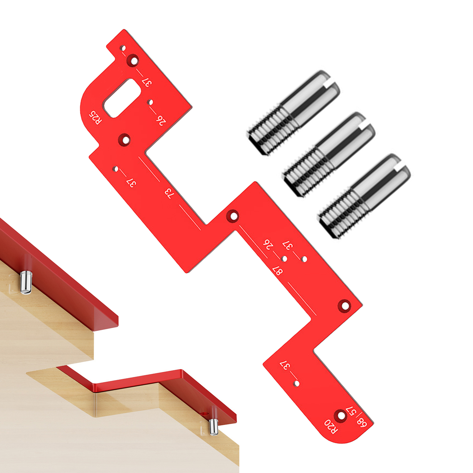 Cabinet Hardware Jig, Aluminum Alloy Punch Locator Drill Guide Cabinet Slotting Tool, Sturdy Cabinet Door Installation Tool Drilling Dowelling Guide for Cabinets Wardrobes