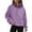 Purple, variant on Satingcolo Half Zip Pullover Women Fall 2026 Oversized Stand Collar Cropped Sweatshirt Casual Quarter Zipper Hoodies,Khaki 2XL