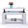thumbnail image 3 of Veryke Lift Top Coffee Table, Wooden Coffee Table with Storage Shelves, Storage Coffee Table for Living Room, Dining Room, Bedroom, Office, White, 3 of 5
