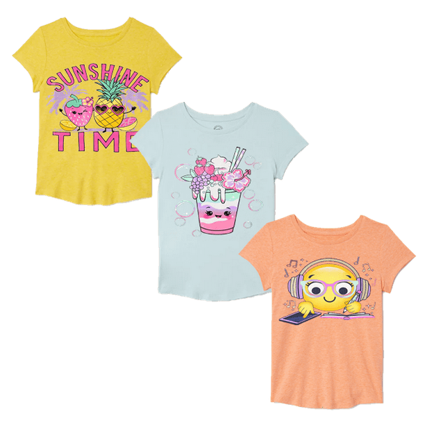 Girls' Short Sleeve Graphic TShirt 3Pack Size 1012