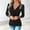 *Black, variant on ClodeEU Women's Cross Wrap V Neck Long Sleeve Slim Fitted Rhinestone T Shirt Top,Ruched Elegant Tee Top Gray,Womens Plus XXL