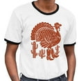 thumbnail image 2 of Country Western Turkey Ringer Tee Shirt Unisex 2X-Large White/Black, 2 of 5