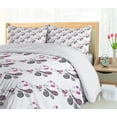 thumbnail image 5 of Ambesonne Paisley Duvet Cover Sets, Abstract Cultural Swirling, 2-King, Black Grey and Pink, 5 of 7