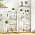 thumbnail image 6 of Vebreda 5-Tier Foldable Metal Storage Shelf with Wheels, No-Assembly Collapsible Shelving Unit, Heavy-Duty Rolling Organizer Rack, 6 of 10