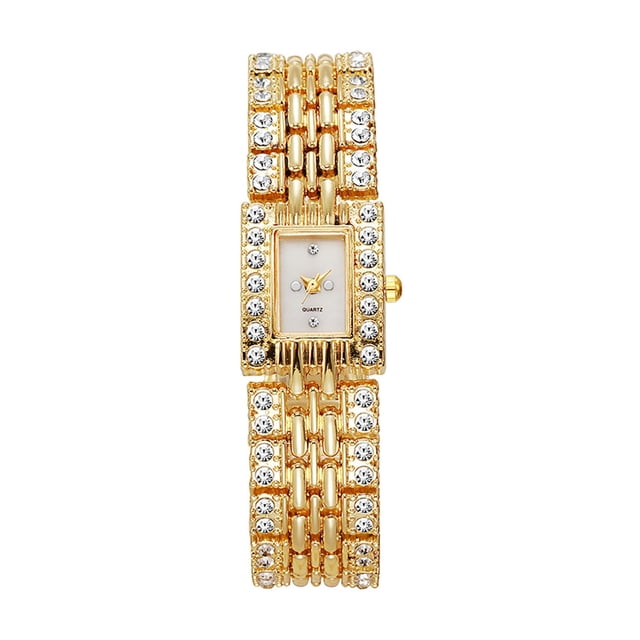 Reloj de pulsera con diamantes de imitación para mujer, esfera cuadrada, clásico, informal, formal, con movimiento de cuarzo, accesorios de joyería